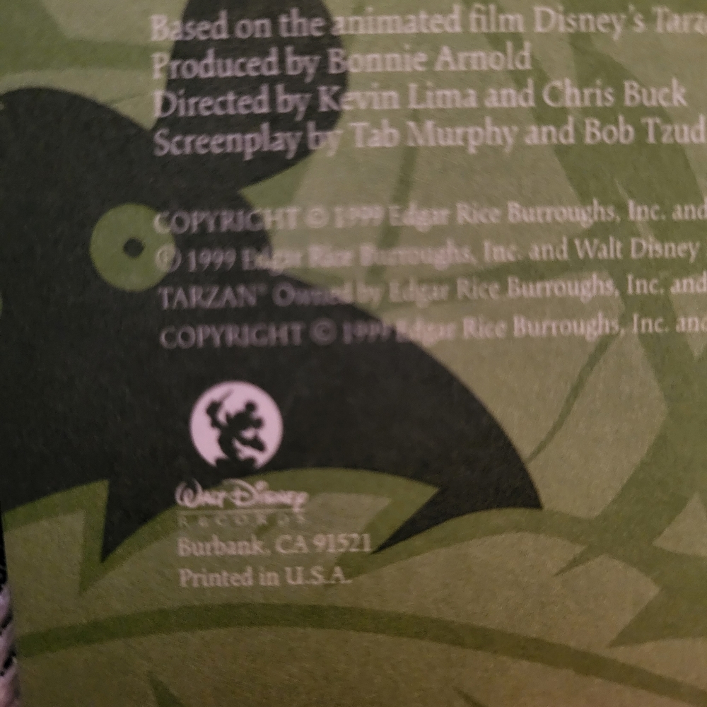 Vtg Disney's Tarzan Audio Cassette Tape Read Along Book Set - Picture 3 of 3